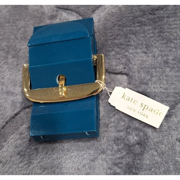 NEW-Kate Spade New York Blue Resin Bracelet With Gold Buckle Accent - Picture 3 of 8